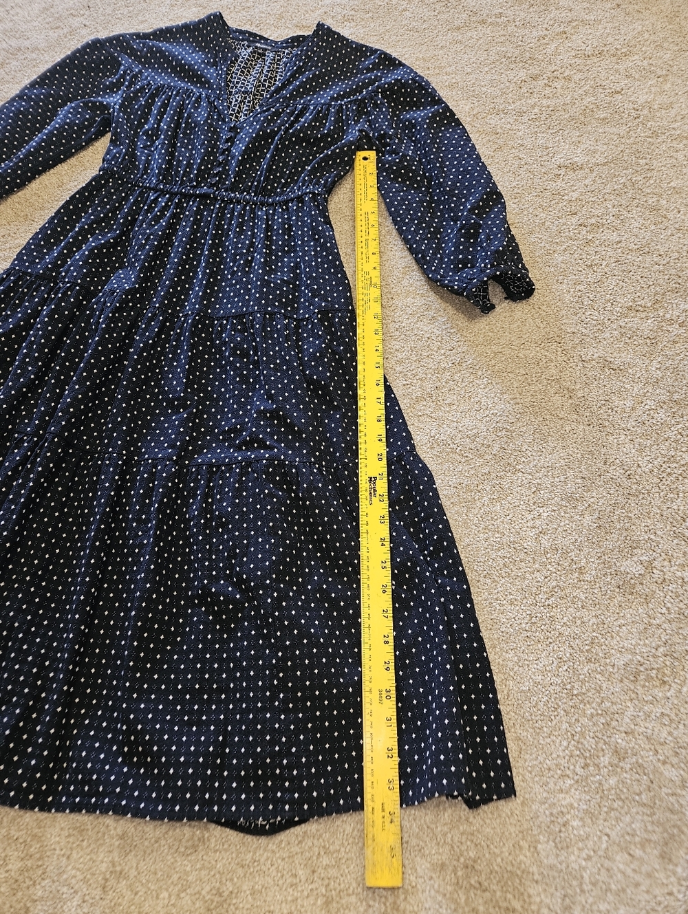 Dobby Tiered V-Neck Midi Dress - Picture 13 of 15